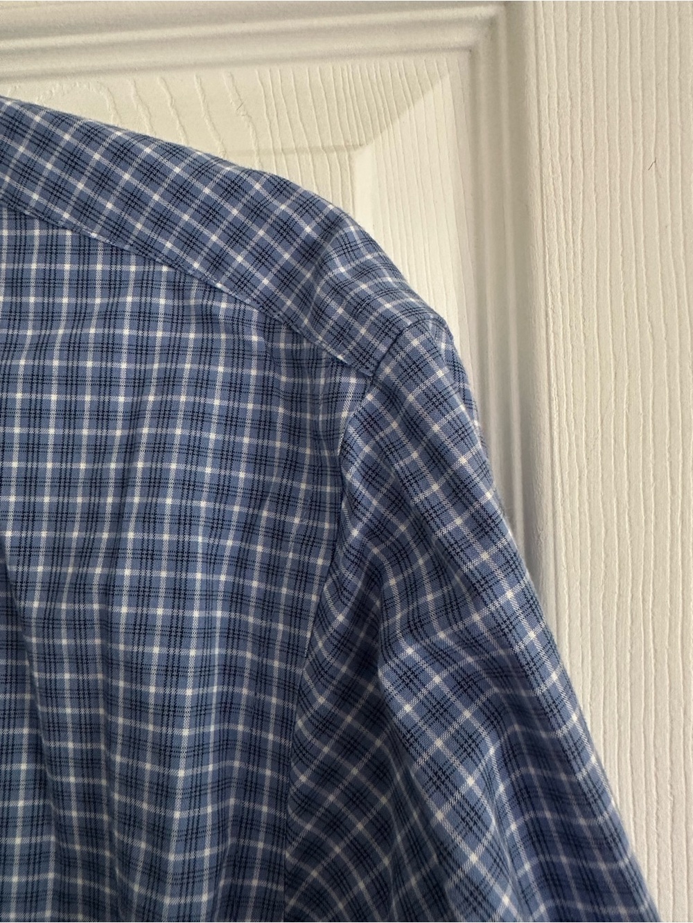 Size 15.5/33 Lauren Ralph Lauren Men’s Blue Plaid Classic Fit Non Iron Shirt - Picture 5 of 6